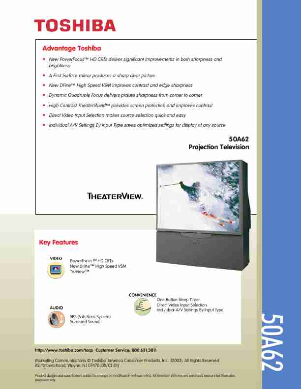 Toshiba Projection Television 50A62-page_pdf
